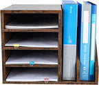 PAG Wood Desktop File Holder Organizer Mail Sorter - Image 2