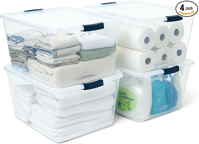 Rubbermaid Cleverstore 71 Qt Clear Storage Bins by Rubbermaid