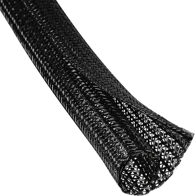 2pcs 5ft-3/4inch Black/White Cable Sleeve by QCSIW