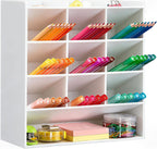 BEYGORM Acrylic Vertical Marker Organizer for 150 Markers, Desk Orgaizer | 13 Compartments Clear Angled Pen & Pencil Holder, Large Stationery & Art Supply Storage for School (10.2 x 9.8 x 4 Inch)