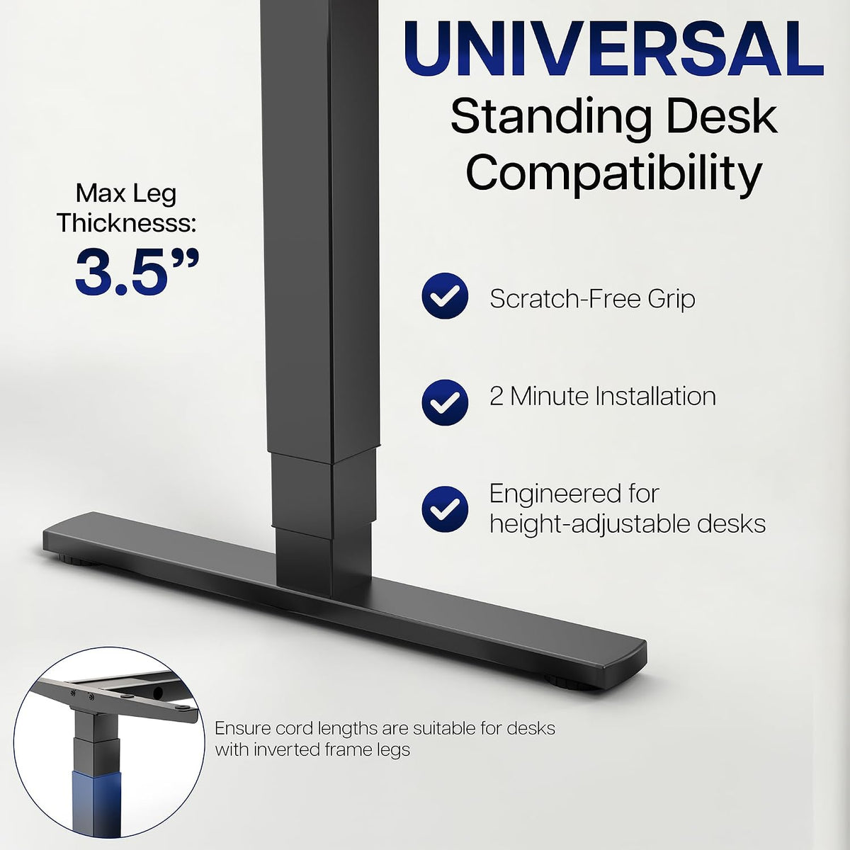 VIVO Black Clamp-on Desk Leg PC Mount, MOUNT-PC01C