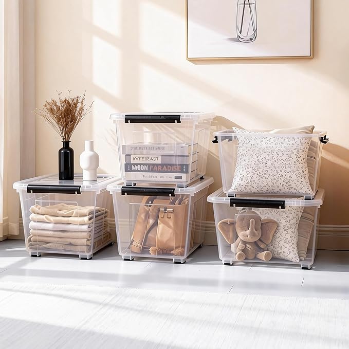 Citylife 54 QT Clear Plastic Storage Bins - Image 7
