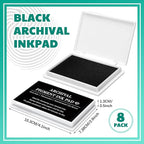 MotiMind 8 Pcs Black Archival Pigment Waterproof Ink Pad - Image 2