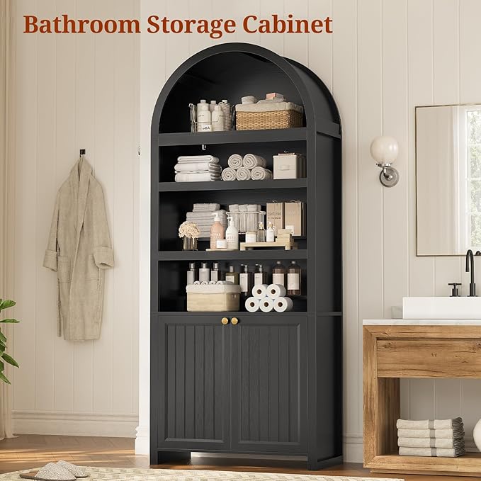 81" Tall Arched Cabinets, Bookcase - Image 6