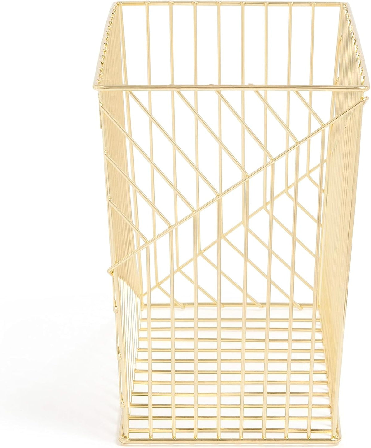 U Brands Wire Metal Hanging File Organizer, Letter Size, Gold Finish