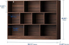 Cozy Castle Brown Bookshelf, 3-Tier Open Shelf Bookcase, 10 Cube Storage - Image 2