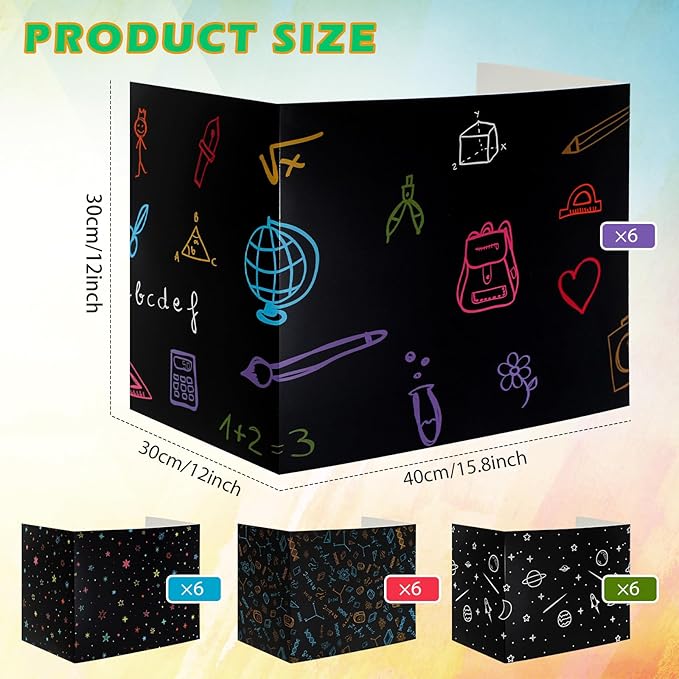 Crtiin 24 Pcs Privacy Folders for Students Desk Dividers Standard School - Image 2