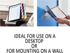 durable vario desktop reference system, 10 panels, assorted on a desk or shelf