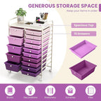 COSTWAY 15-Drawer Rolling Storage Cart, Mobile Utility Cart - Image 4