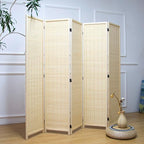 Furnnylane 5 Panel Room Divider and Folding Panel Screen, Bamboo Panel Divider - Image 3