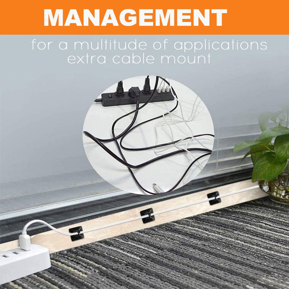 30 Pack 2 inch Zip Tie Adhesive Mounts Self Adhesive Cable Tie Base Holders w...