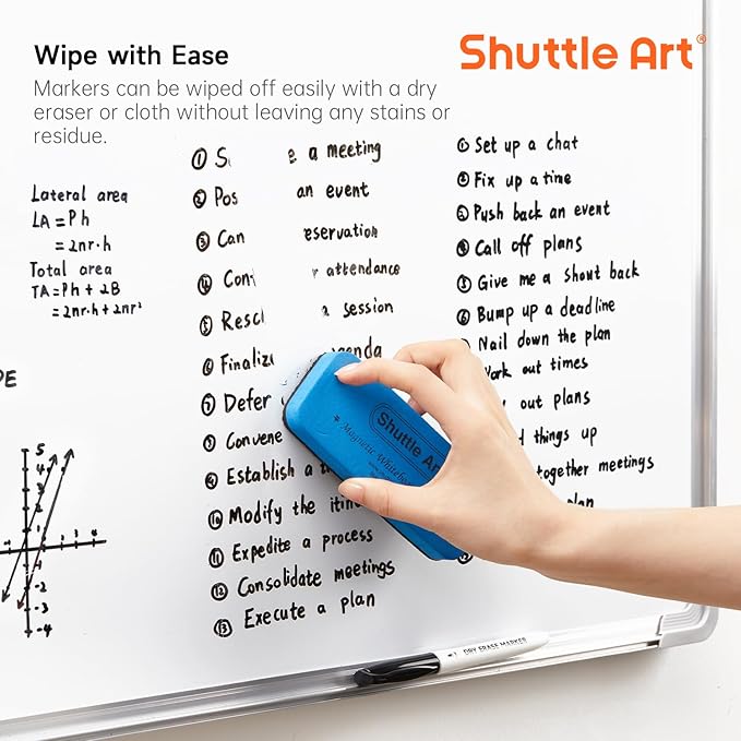 Shuttle Art Dry Erase Markers, 16 Pack Black Whiteboard Markers, Fine Tip Dry - Image 6