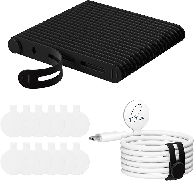 32Pcs Nearockle Cable Labels and Silicone Cable Ties Value Cable Management Set by ELECTRONICSORGANIZATION
