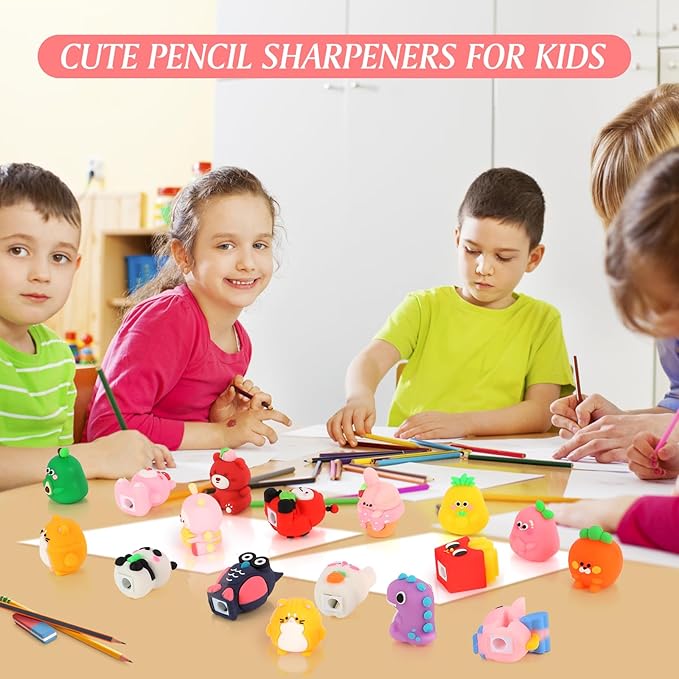 50 PCS Cute Pencil Sharpener for Kids Handheld Pencil Sharpener Bulk Kawaii - Image 7