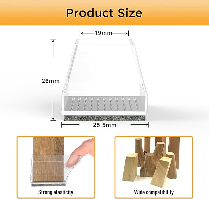 Square Chair Leg Protectors for Hardwood Floors - Image 3