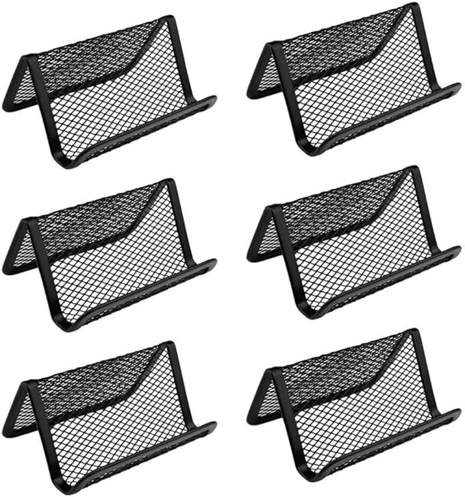 Chiyuehe Black Metal Mesh Business Card Holder Desk Business Card Organizer by Unknown