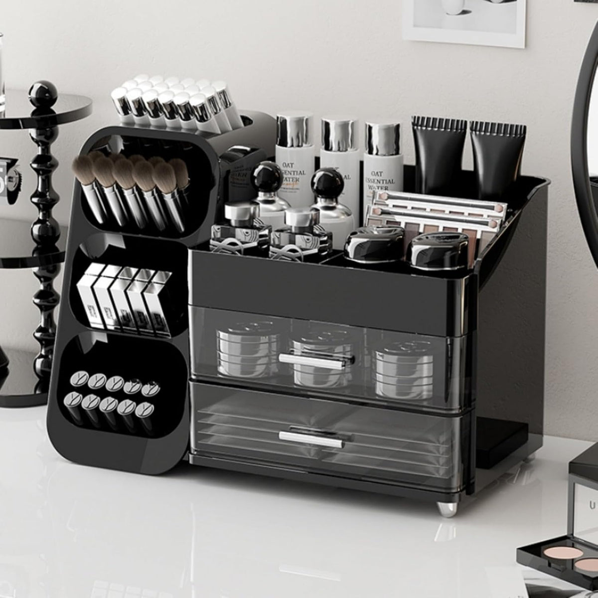 Makeup Organizer with Drawers, Large Capacity Countertop Organizers for Vanit...