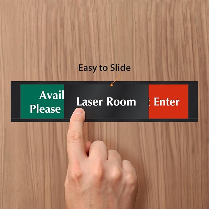 SmartSign Laser Room Available/Do Not Enter Please Knock Slider Sign, 2.25" x - Image 2