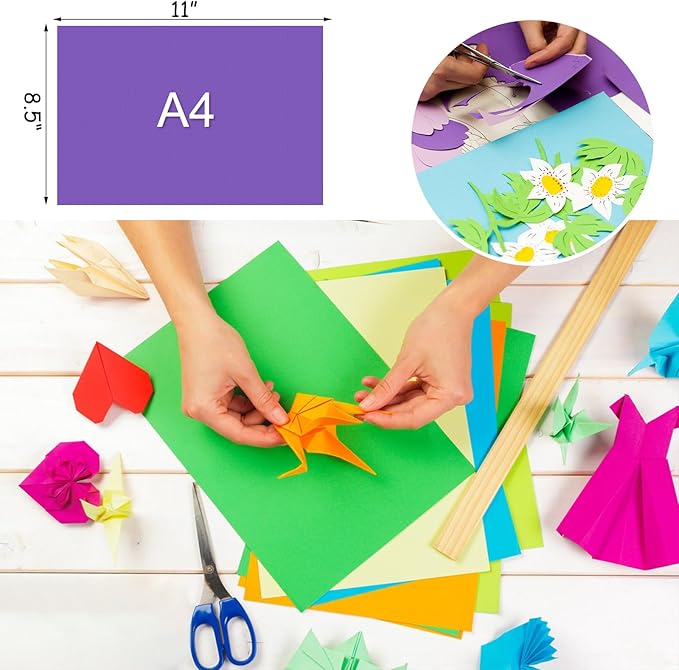 200 Sheets Colored Cardstock 8.5 "x 11", 65LB 180GSM Craft Bulk Construction - Image 5