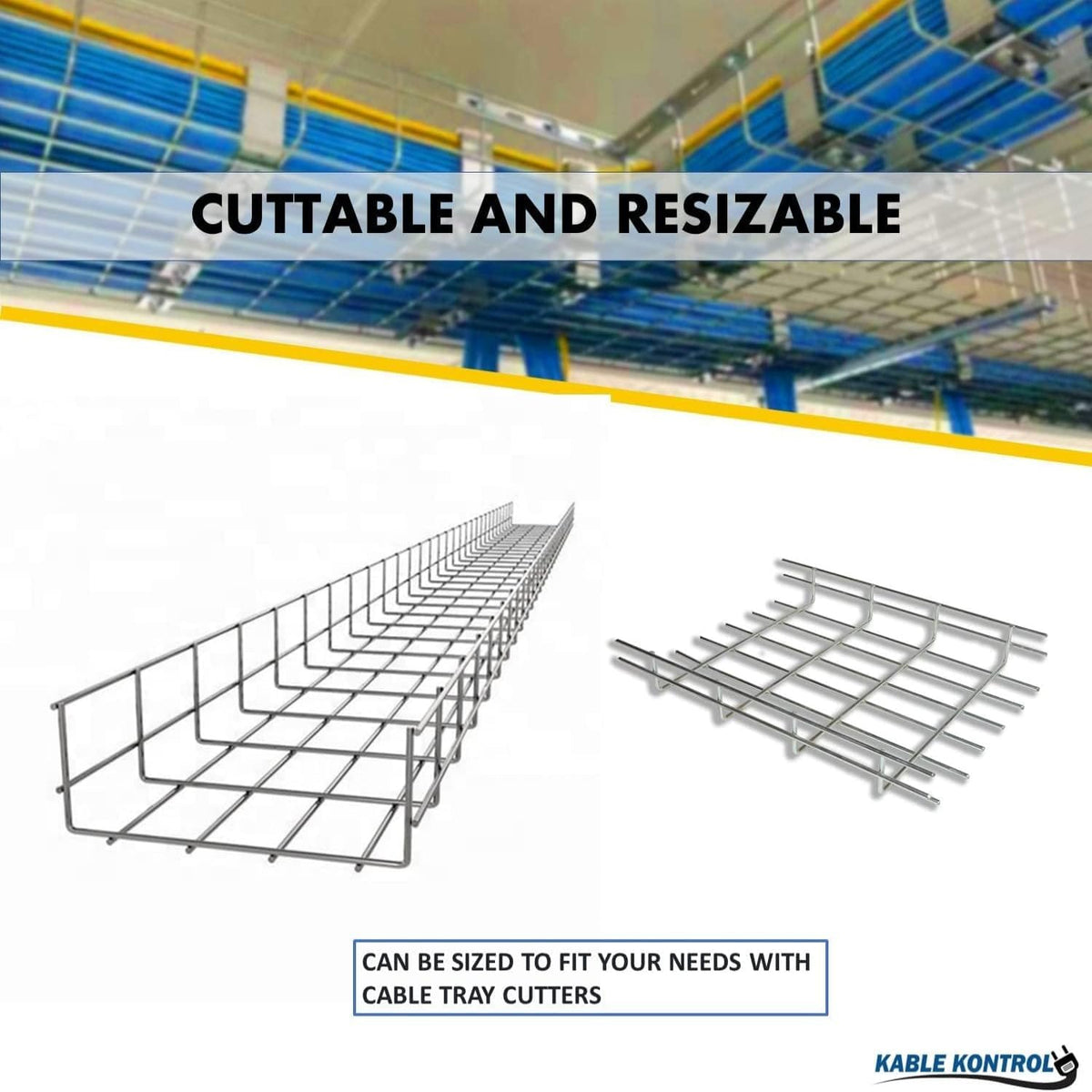 Kable Kontrol Cable Tray - 5 Feet Long x 4" W x 2” H - 120 Pcs Bulk Pack...
