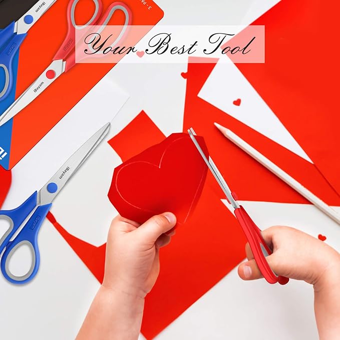 Scissors, iBayam 8" All Purpose Scissors Bulk 3-Pack, Ultra Sharp 2.5mm Thick - Image 7