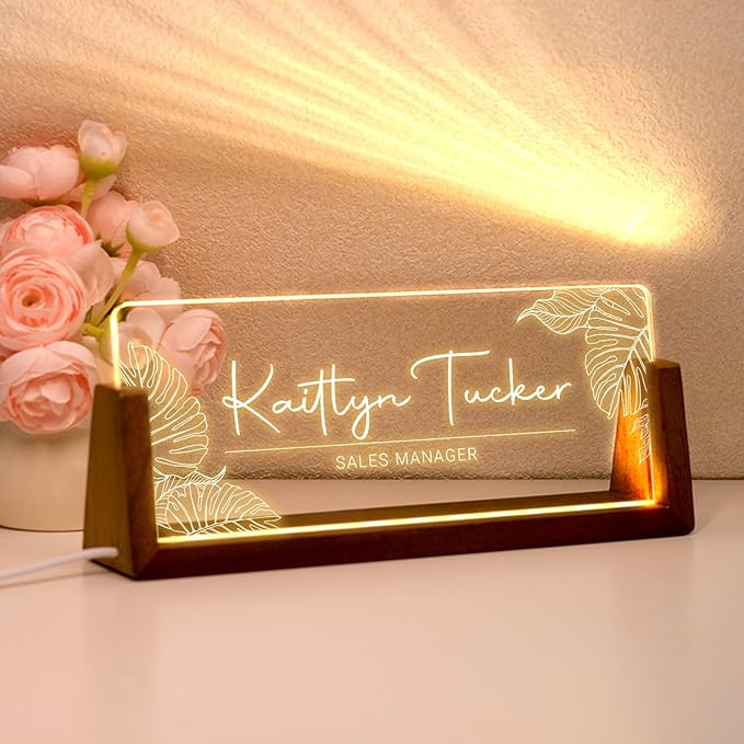 Desk Name Plate Personalized, Custom Office Light Up Name Plate - Image 7