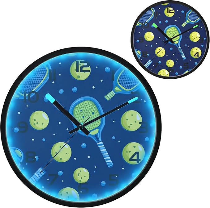 Vozoza Pickleball Game Sports 12 Inch Analog Wall Clocks Battery-Operated - Image 2