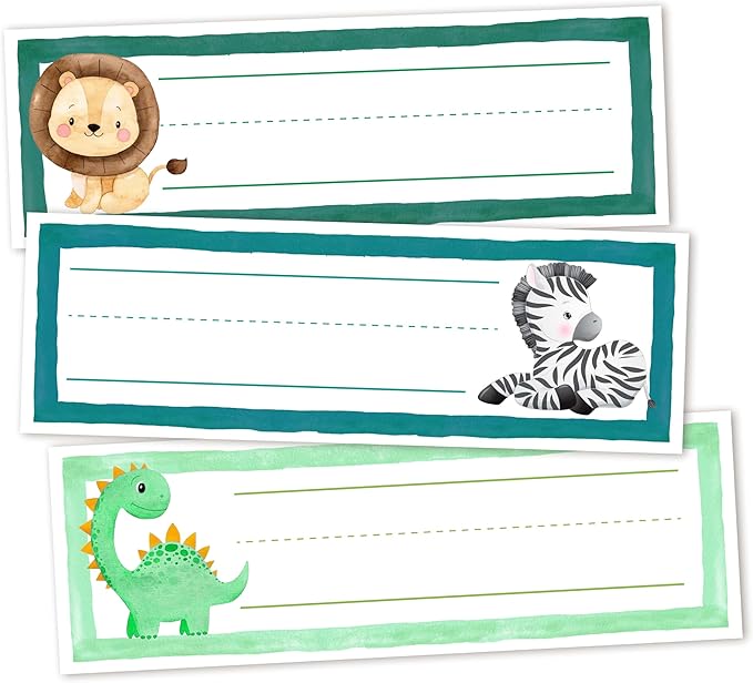 30 Name Tags for Classroom Cubbies, 3x9 in Woodland Animals Name Plates for by OXRUN