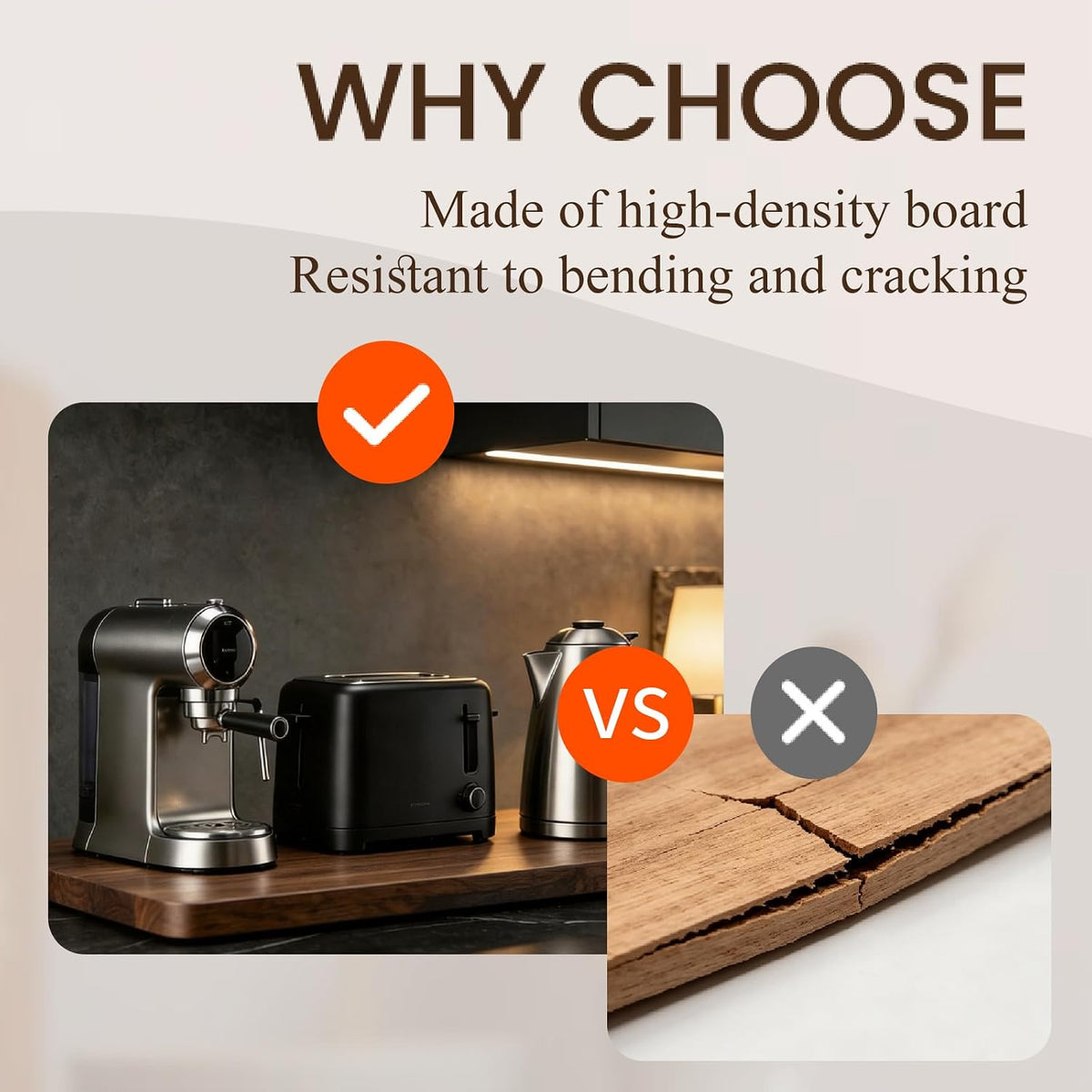 Appliance Slider 360° Rolling Tray for Coffee Maker,Wood Coffee Maker Mat
