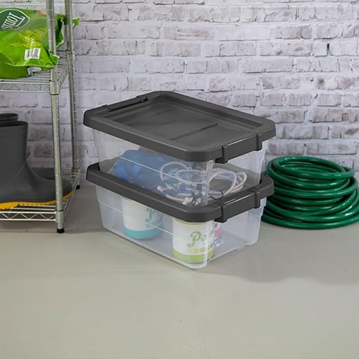 Sterilite 12-Pack Modular Stacker Box, Durable Clear Plastic Storage Bins - Image 8