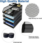 Natwind 4-Tier Desk Organizer, Stackable Paper Tray, Desk Accessories, Metal - Image 3