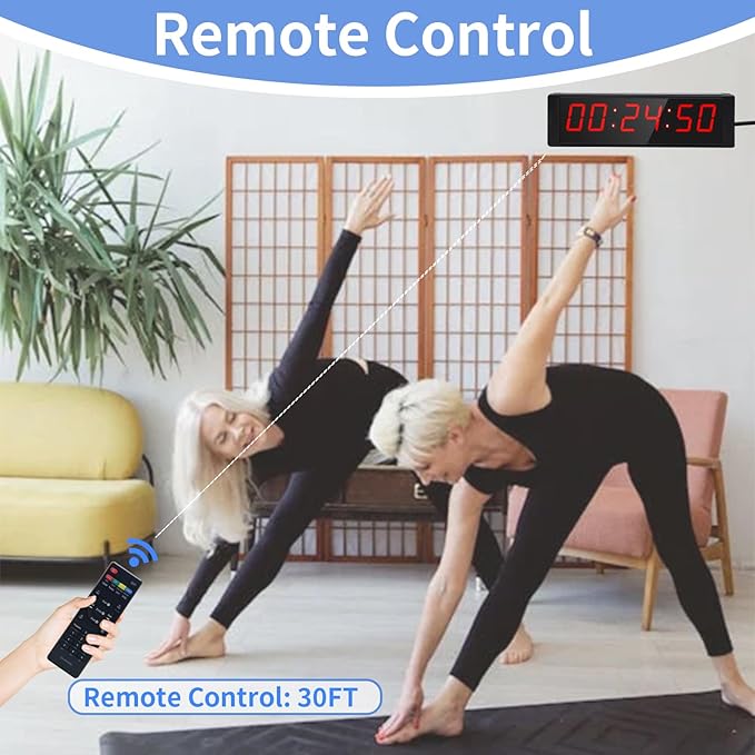 Large Stopwatch with Start/Stop Button, LED Digital Timer with Remote, - Image 4