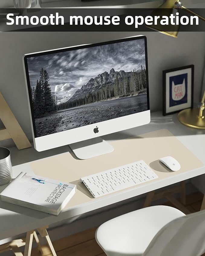 Small Desk Mat, Leather Desk Pad Protector, Desk Mouse pad, Office Desk mat - Image 4