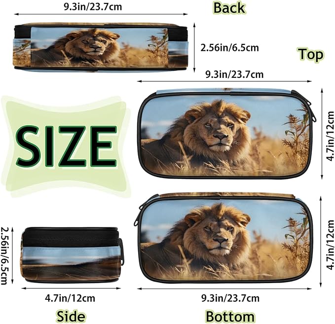 Pardick 3D Lion Pencil Case，Big Capacity Pencil Pouch Coin Pouch Stationery - Image 4
