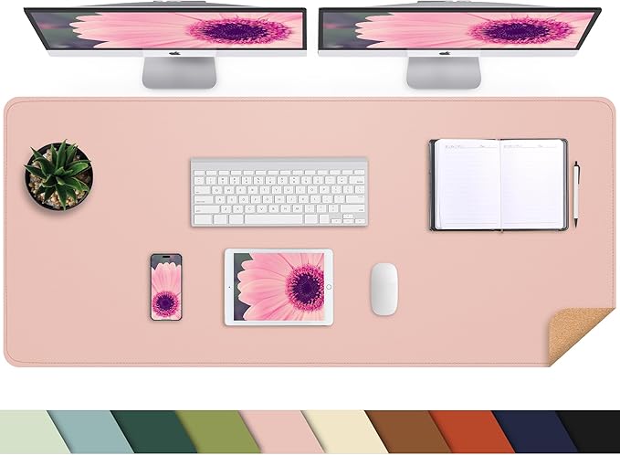 AFIING Leather Desk pad Protector, Large Non-Slip Office Desk Mat by AFIING