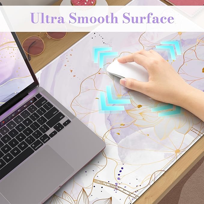 iCasso Desk Cover Mat, Extra Large Lotus Mouse Pad, Desk Pad Mat, Office Matt - Image 4