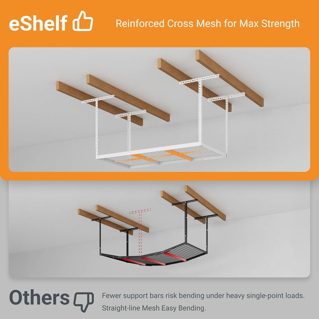 3x6ft overhead ceiling garage storage rack, 450lbs capacity, package contents