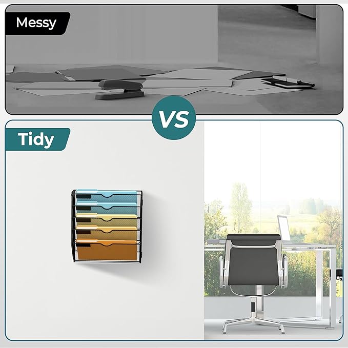 SUPEASY Wall File Organizer Mesh Office Mail Holder, Hanging Wall Organizer - Image 6