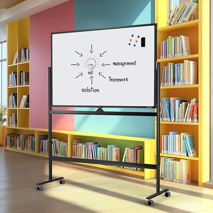 Large Dry-Erase Rolling Magnetic Whiteboard - Image 8