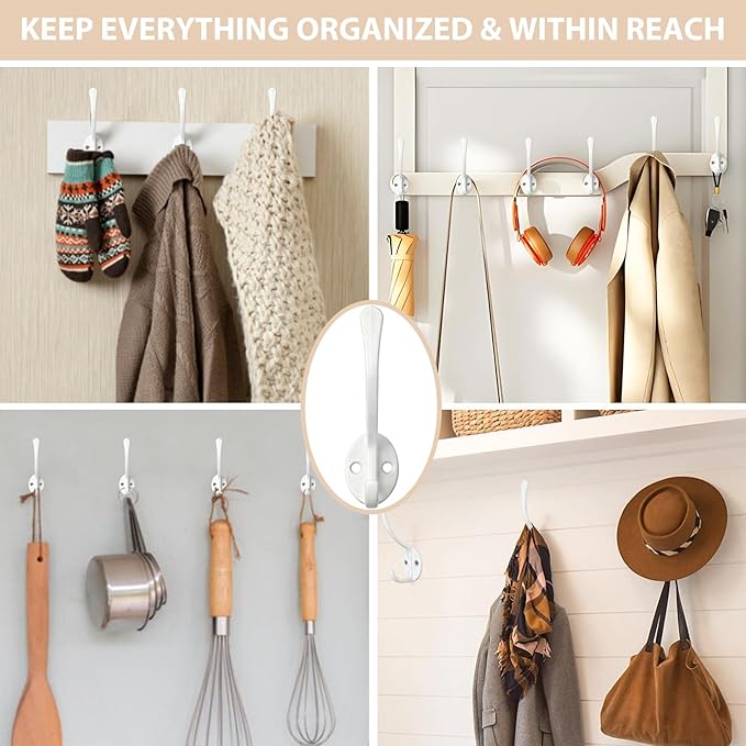 Homanu 14 Pack Coat Hooks Wall Mounted - Image 2
