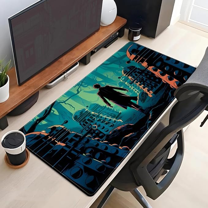 Mechanical Cattle Adventure Anime Desk Pad Mat Game Playmat Black Mousepad - Image 4