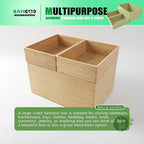 3-Piece Large Bamboo Storage Box Set, 7.1 in High Stackable Deep-Drawer - Image 5