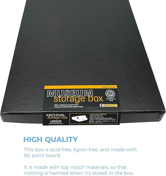 Lineco Museum Archival Storage Box, 13.75x19.75x1.5 in. Drop Front Design. - Image 4