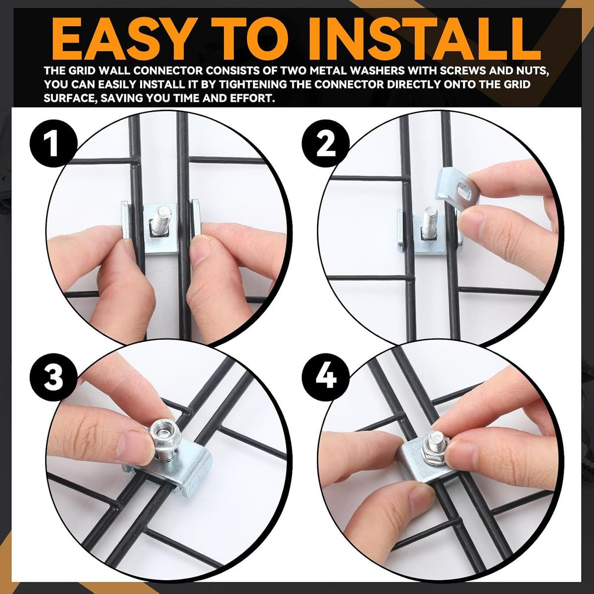 Zonon 100 Pcs Wire Grid Wall Connectors Cattle Panel Clips Cable Tray Clips