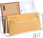 BEYGORM Acrylic Mail Organizer for #10 Envelopes, 2-Slot Wall-Mounted & by BEYGORM