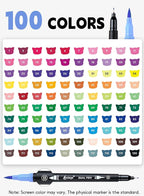 AEDAGA 100 Colors Numbered Dual Tip Brush Pens - Image 4