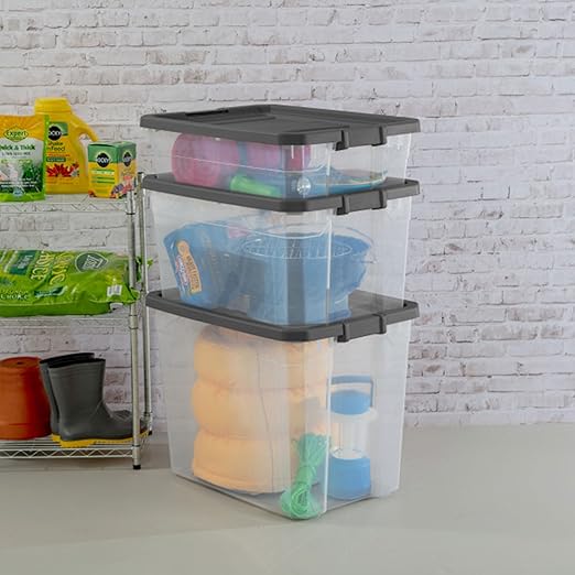 Sterilite 12-Pack Modular Stacker Box, Durable Clear Plastic Storage Bins - Image 7