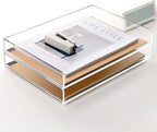 2 Pack- Stackable Paper Letter Tray, A4 File Tray Desk Organizer, Acrylic Desk - Image 9