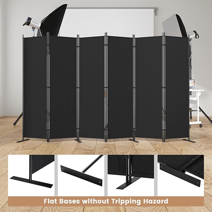 C-Hopetree 6 Panels Room Divider, 6 Ft Tall Indoor Folding Privacy Screen - Image 6
