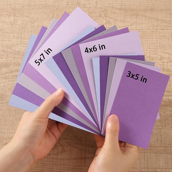 50 Sheets Small Colored Cardstock Paper 5 Colors Blank Flash Cards, 250 GSM - Image 2